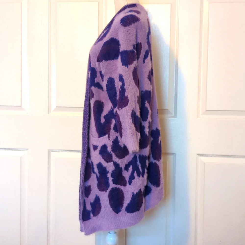 Privy leopard Angora Sweater Oversized Cardigan - Picture 7 of 10